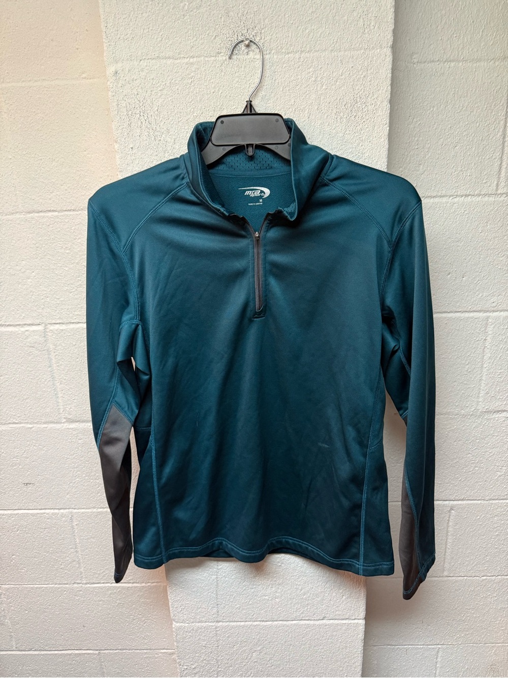 MTA Sport Teal Half-Zip Performance Pullover with Gray Sleeve Panels